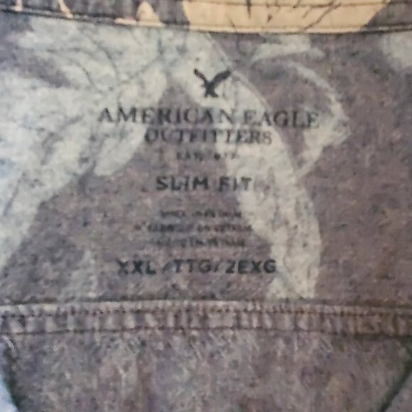 American Eagle Outfitters Men's XXL Slim Fit Tropical Button Down Shirt - Picture 9 of 9